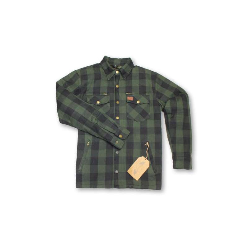 MOTO ELEVEN KEVLAR SHIRT 2 HOMMES - VERT / NOIR