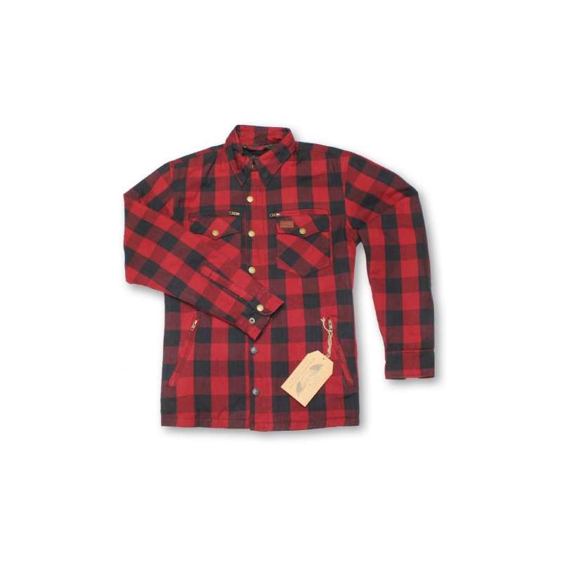 MOTO ELEVEN KEVLAR SHIRT 2 HOMMES - BLEU FONCE / BORDEAUX
