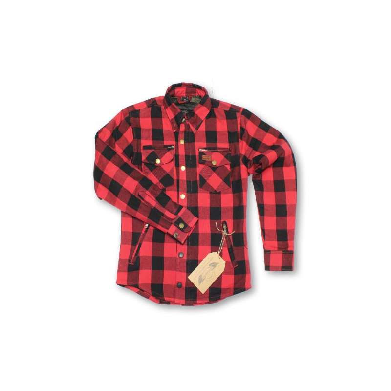 MOTO ELEVEN KEVLAR SHIRT 2 DAMES - ROUGE / NOIR