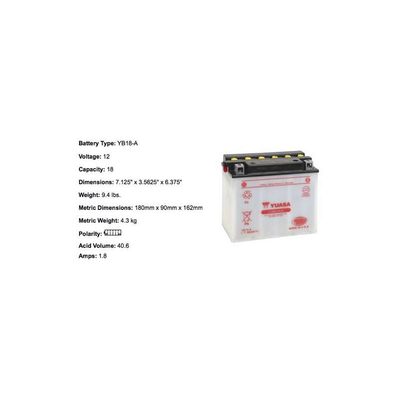 YUASA BATTERIE YB18-A