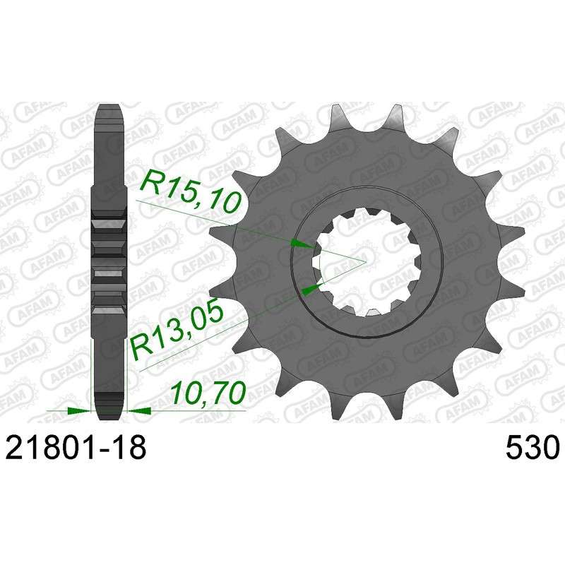 DC AFAM Ritzel -530 mit 18 Zähnen
