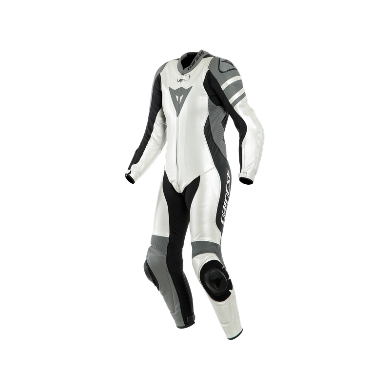 COMBINAISON DAINESE KILLALANE 1 PC. PERF. LADY LEATHER SUIT  PEARL-BLANC/CHARCOAL-GRIS/NOIR