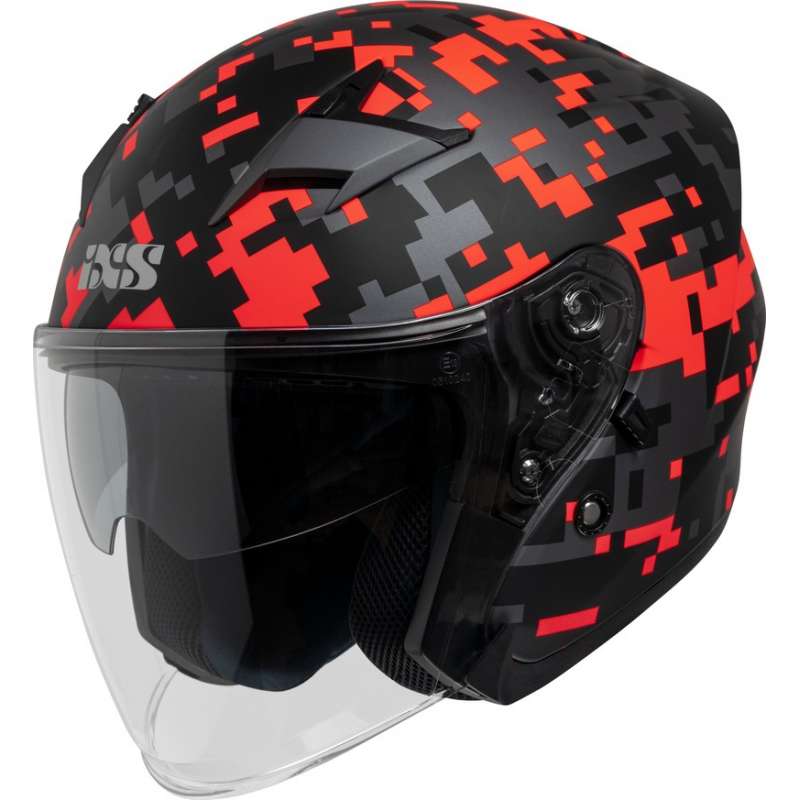 Casque Jet iXS99 2.0 noir matt-rouge