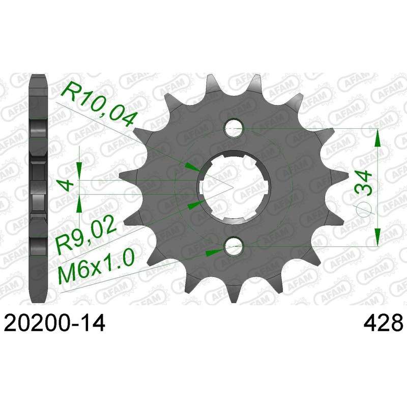 DC AFAM Pignon 428 avec 14 dents