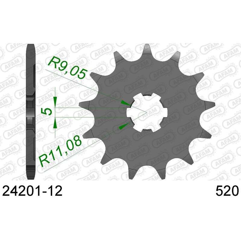 DC AFAM Pignon 520 avec 12 dents