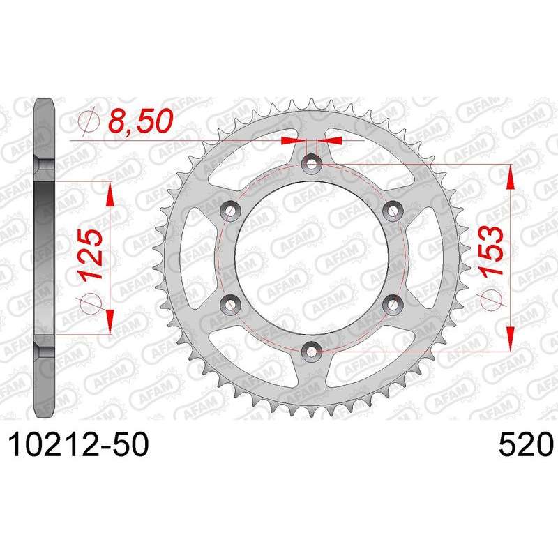 DC AFAM Couronne Inox 520 (50 dents)