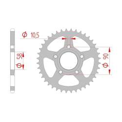 DC AFAM Couronne Inox 520 (40 dents)