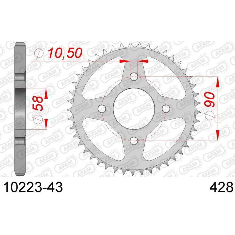 DC AFAM Couronne Inox 428 (43 dents)