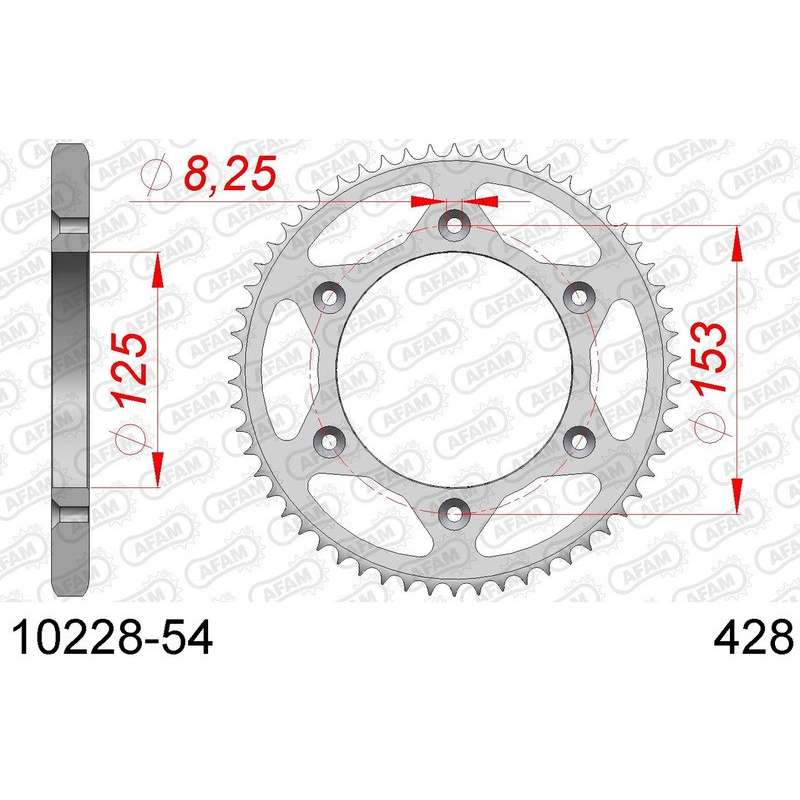 DC AFAM Couronne Inox 428 (54 dents)