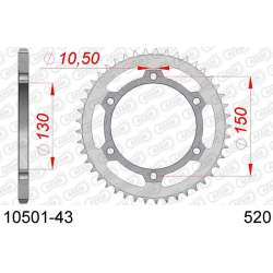 DC AFAM Couronne Inox 520 (43 dents)