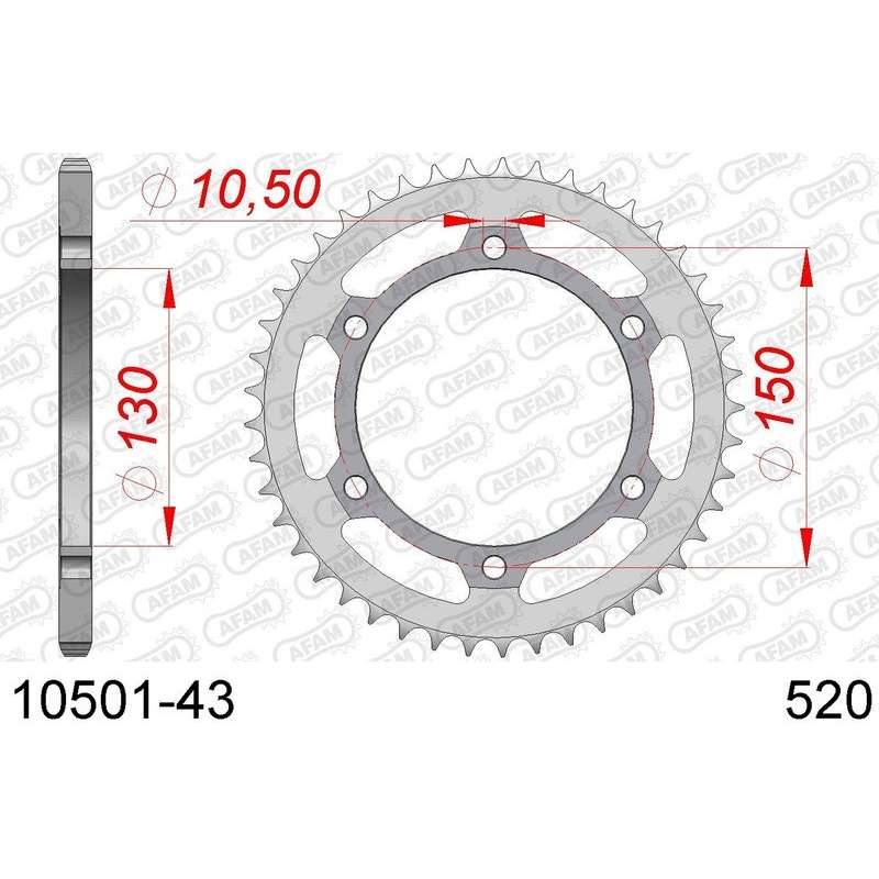 DC AFAM Couronne Inox 520 (43 dents)