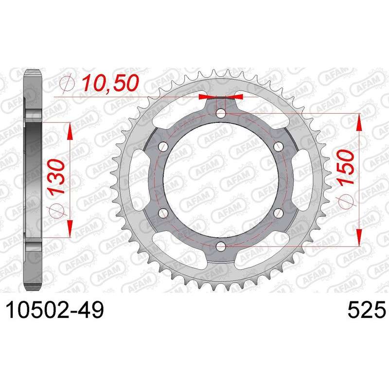 DC AFAM Couronne Inox 525 (49 dents)