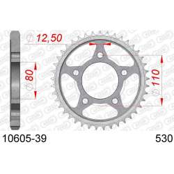 DC AFAM Couronne Inox 530 (39 dents)