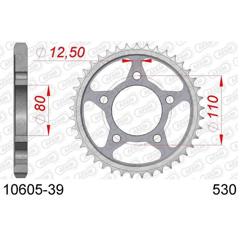 DC AFAM Couronne Inox 530 (39 dents)