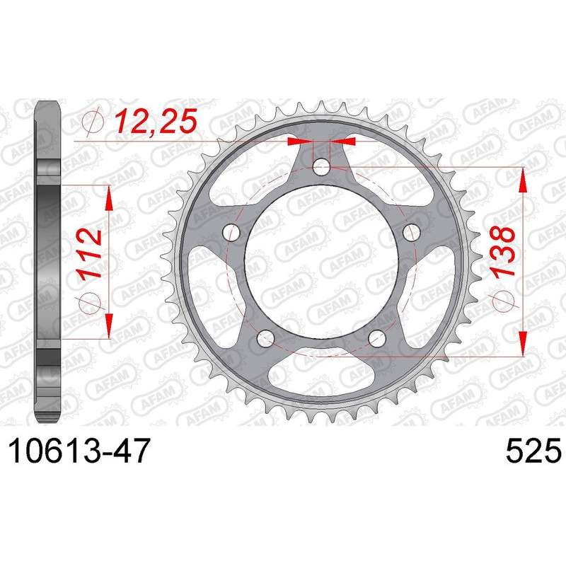 DC AFAM Couronne Inox 525 (47 dents)