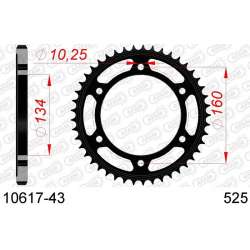 DC AFAM Couronne Inox 525 (43 dents)