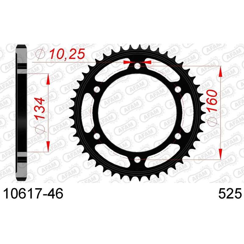 DC AFAM Couronne Inox 525 (46 dents)