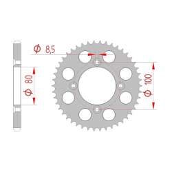 DC AFAM Couronne Aluminium 520 S/C (48 dents)