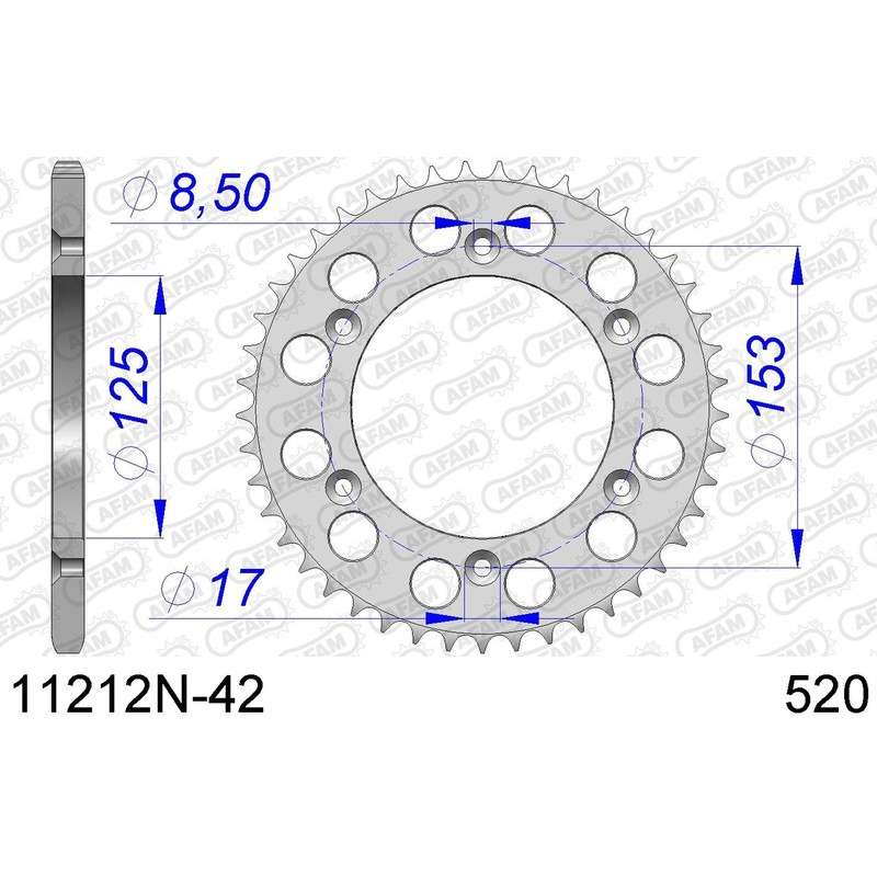 DC AFAM Couronne Aluminium 520 (42 dents)