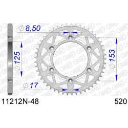 DC AFAM Couronne Aluminium 520 (48 dents)