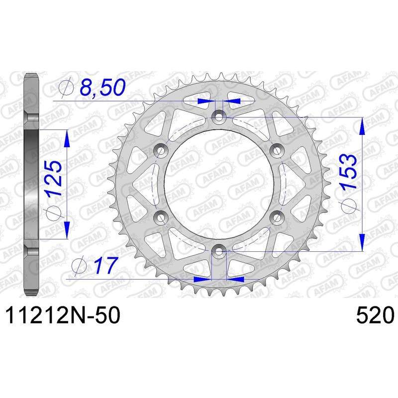 DC AFAM Couronne Aluminium 520 (50 dents)