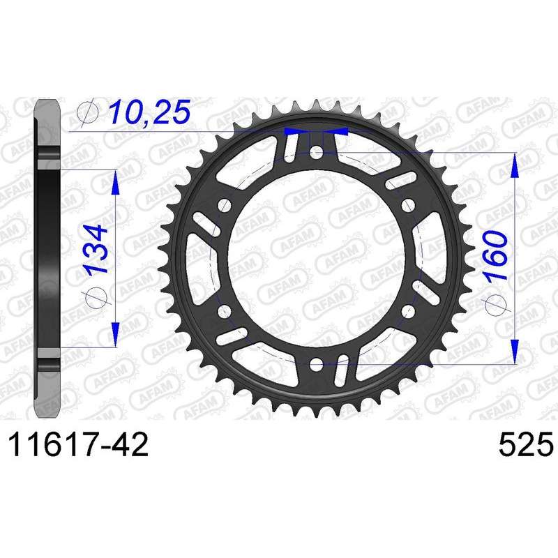 DC AFAM Couronne Aluminium 525 (42 dents)