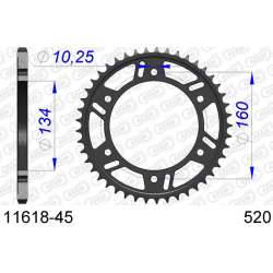 DC AFAM Couronne Aluminium 520 (45 dents)