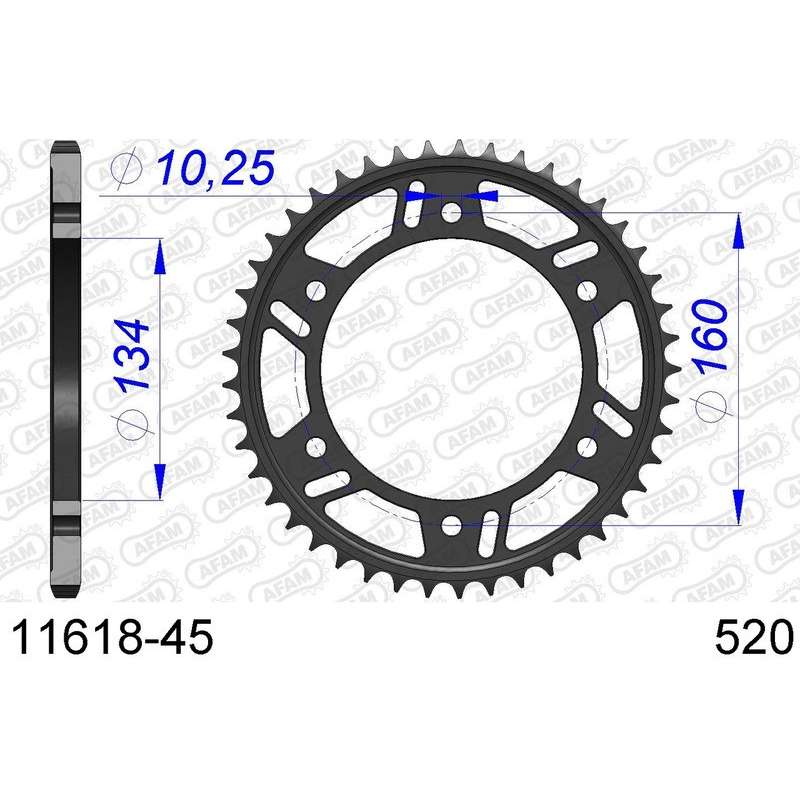 DC AFAM Couronne Aluminium 520 (45 dents)