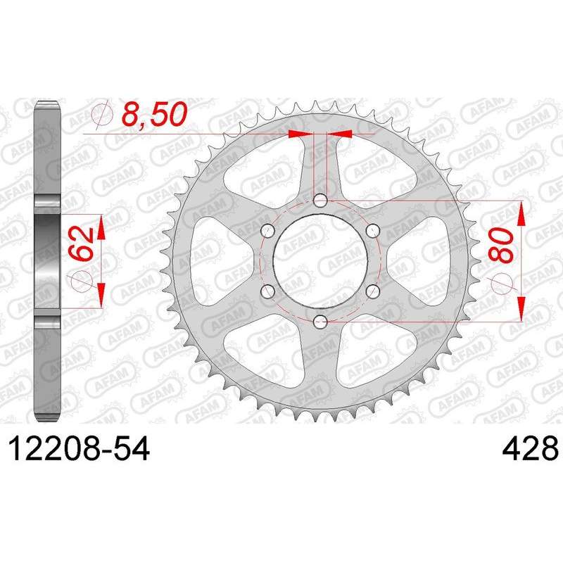 DC AFAM Couronne Inox 428 (54 dents)