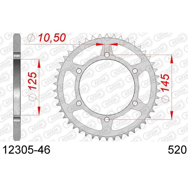 DC AFAM Couronne Inox 520 (46 dents)