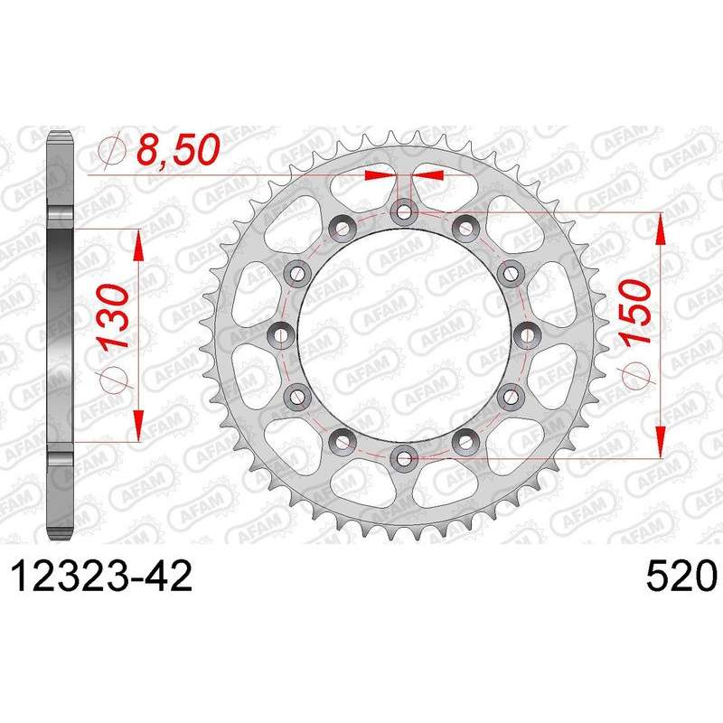 DC AFAM Couronne Inox 520 (42 dents)