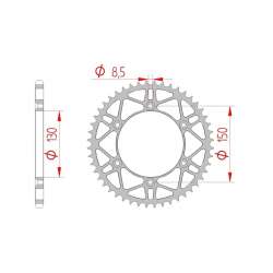 DC AFAM Couronne Inox 520 (50 dents)