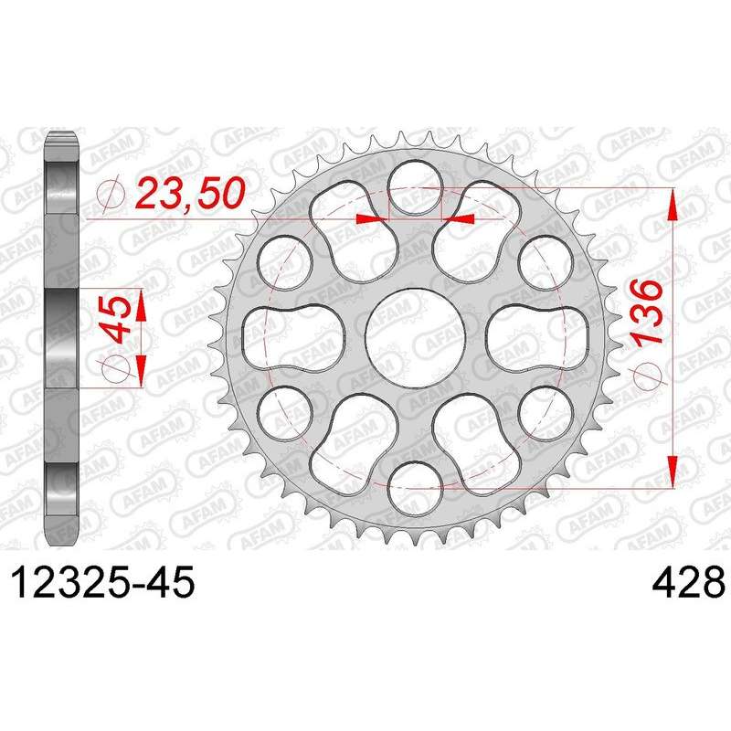 DC AFAM Couronne Inox 428 (45 dents)