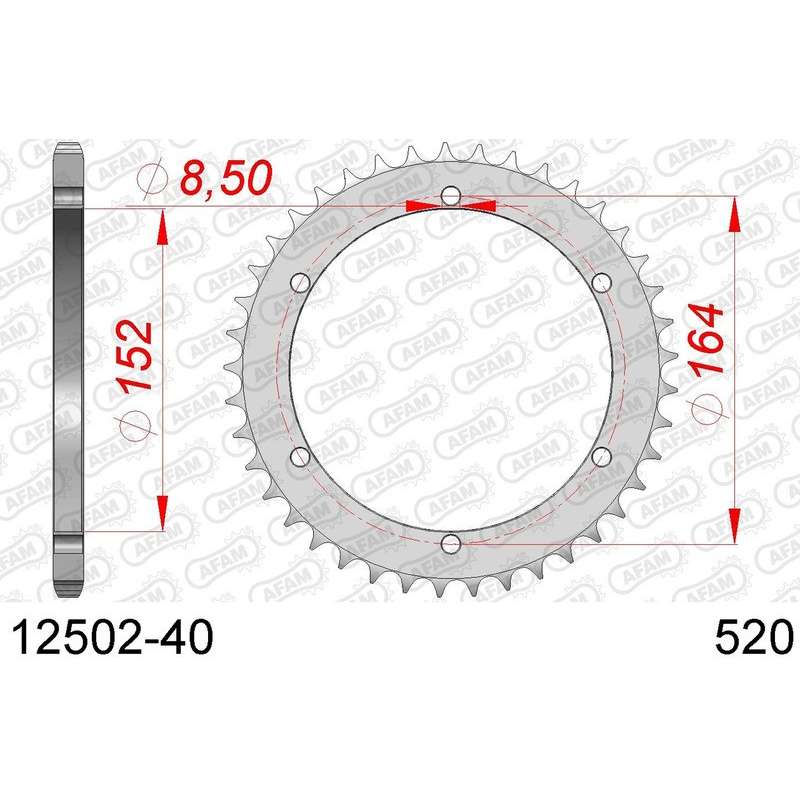 DC AFAM Couronne Inox 520 (40 dents)