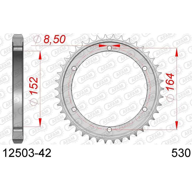 DC AFAM Couronne Inox 530 (42 dents)