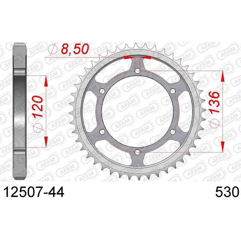 DC AFAM Couronne Inox 530 (44 dents)