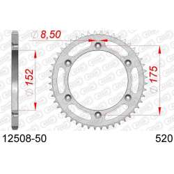 DC AFAM Couronne Inox 520 (50 dents)