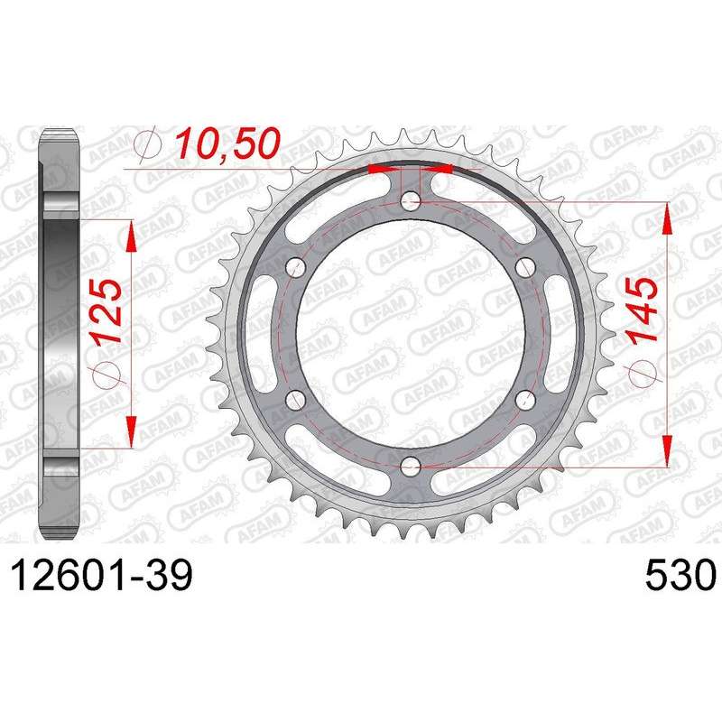 DC AFAM Couronne Inox 530 (39 dents)