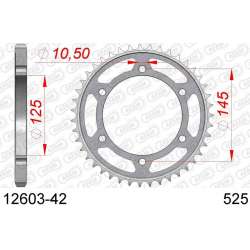 DC AFAM Couronne Inox 525 (42 dents)