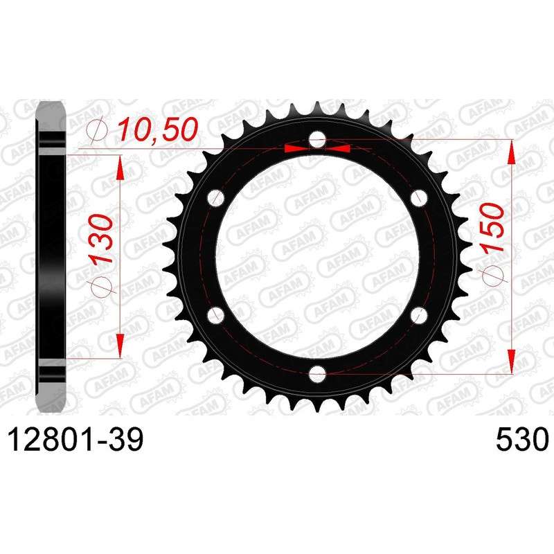 DC AFAM Couronne Inox 530 (39 dents)