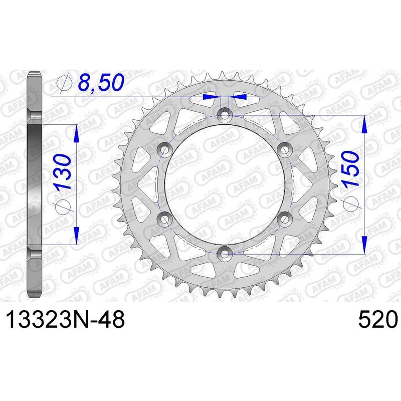 DC AFAM Couronne Aluminium 520 (48 dents)