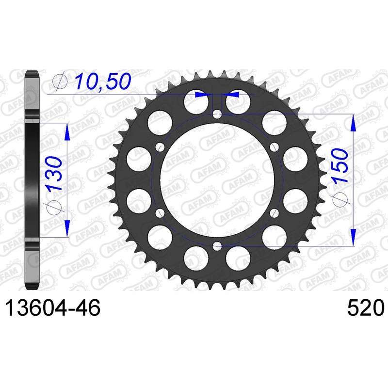DC AFAM Couronne Aluminium 520 (46 dents)