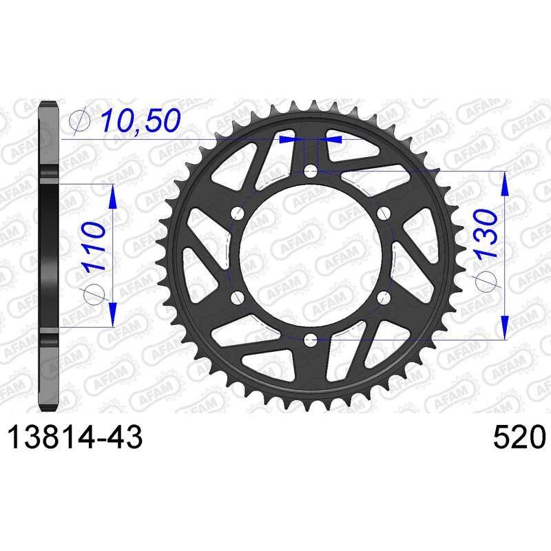DC AFAM Couronne Aluminium 520 HARD (43 dents)