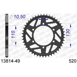 DC AFAM Couronne Aluminium 520 HARD (49 dents)