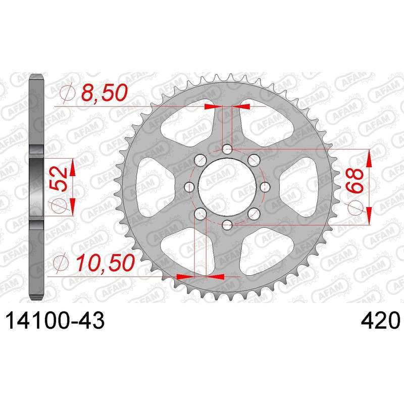 DC AFAM Couronne Inox 420 (43 dents)