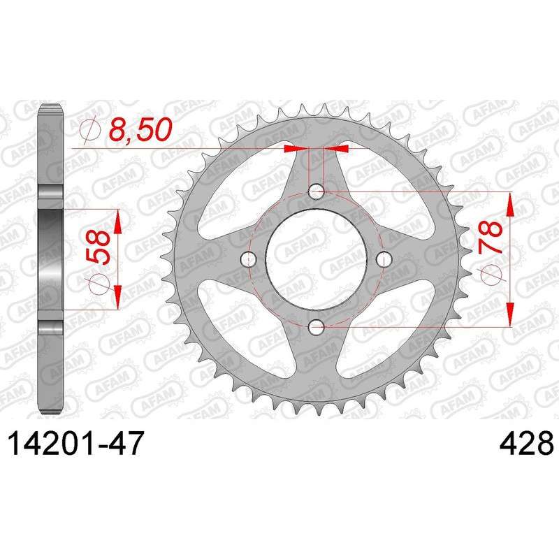 DC AFAM Couronne Inox 428 (47 dents)
