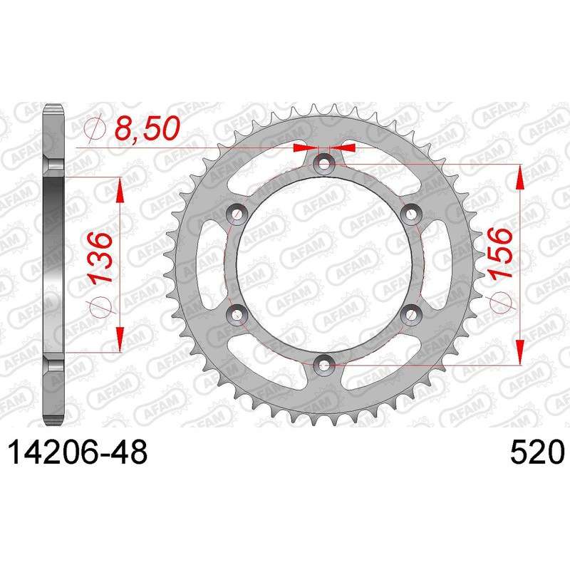 DC AFAM Couronne Inox 520 (48 dents)