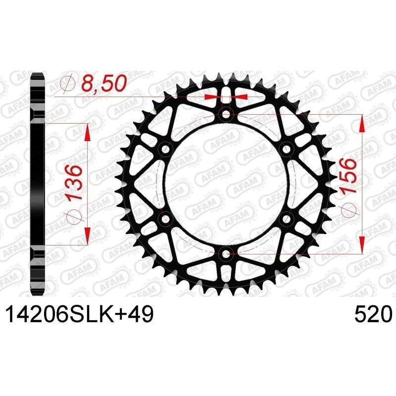 DC AFAM Couronne Inox 520 S/C 49 dents