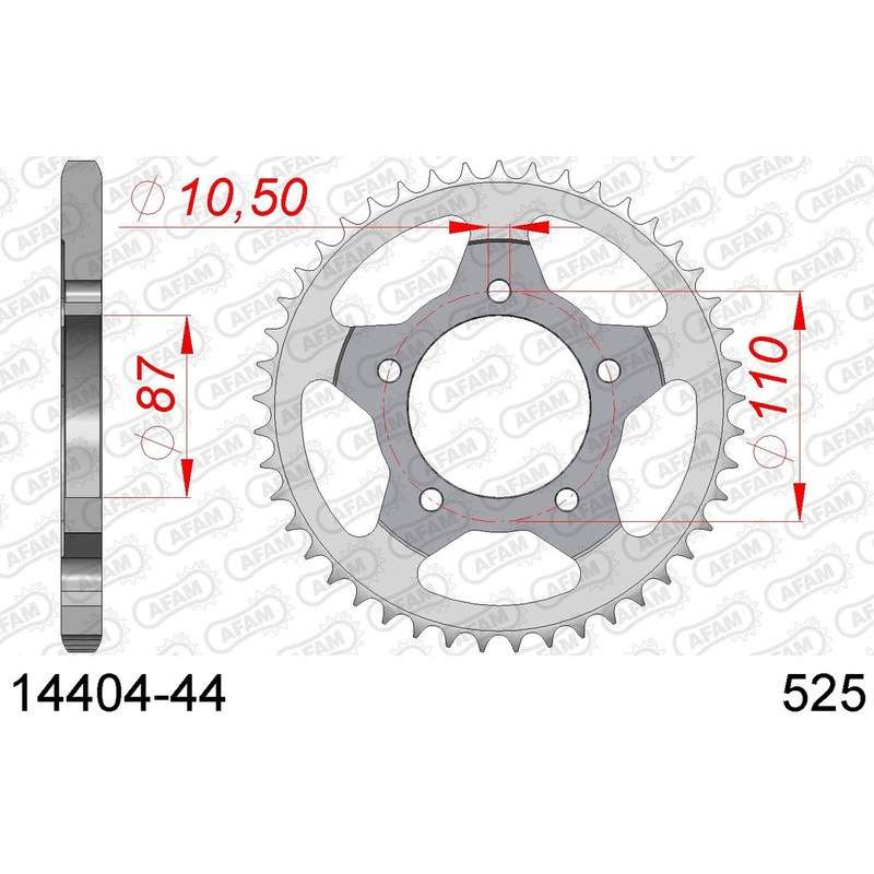 DC AFAM Couronne Inox 525 (44 dents)
