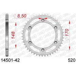 DC AFAM Couronne Inox 520 (42 dents)
